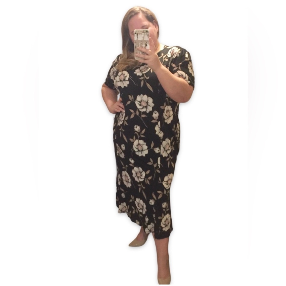 ASOS Curve Dress Floral Jersey Knit Midi Size 18 NWT